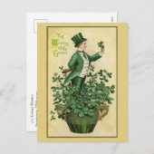 ヴィンテージアイリッシュボーイサンパトリックの日 シーズンポストカード (正面/裏面)
