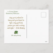 ヴィンテージアイリッシュボーイサンパトリックの日 シーズンポストカード (裏面)