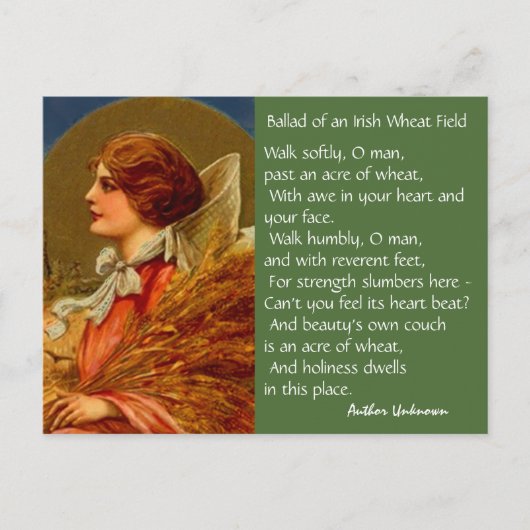 ヴィンテージアイリッシュポエトリーSt patricks dayPCはがき ポストカード (正面)