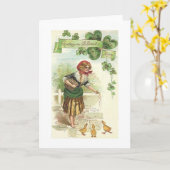 ヴィンテージアイリッシュモーニングセントパトリックデイカード カード (黄色い花)