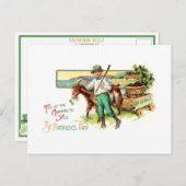 ヴィンテージアイリッシュラッドサンパトリックの日の挨拶 ポストカード (正面/裏面)