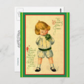 ヴィンテージアイリッシュラディ – セントパトリックの挨拶 ポストカード (正面/裏面)
