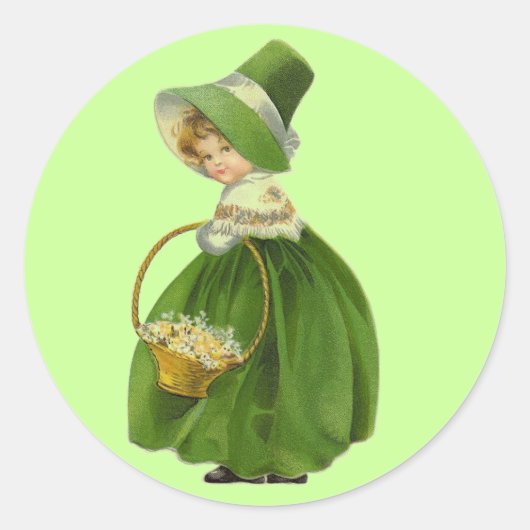 ヴィンテージアイリッシュ恋しく思ステッカー ラウンドシール (正面)