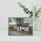 ヴィンテージアイリッシュ茅葺きコテージサンパトリックスの日 ポストカード (スタンド正面)