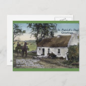 ヴィンテージアイリッシュ茅葺きコテージサンパトリックスの日 ポストカード (正面/裏面)