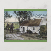 ヴィンテージアイリッシュ茅葺きコテージサンパトリックスの日 ポストカード (正面)