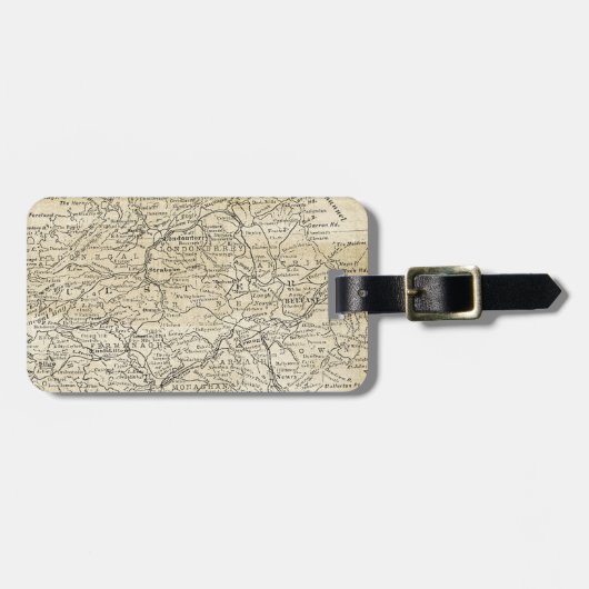 ヴィンテージアイルランドの地図ロンドン北部 ラゲッジタグ (正面横)