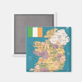 ヴィンテージアイルランドの地図 マグネット (正面/裏面)