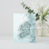 ヴィンテージアイルランドの地図,緑 ポストカード (スタンド正面)