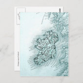 ヴィンテージアイルランドの地図,緑 ポストカード (正面/裏面)