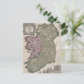 ヴィンテージアイルランドの地図（1716年） ポストカード (スタンド正面)