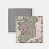 ヴィンテージアイルランドの地図（1716年） マグネット (正面/裏面)