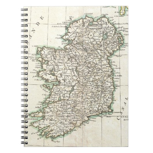 ヴィンテージアイルランドの地図(1771年) ノートブック (正面)