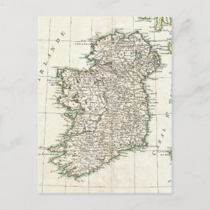 ヴィンテージアイルランドの地図(1771年) ポストカード