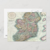 ヴィンテージアイルランドの地図(1799年) ポストカード (正面/裏面)