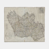 ヴィンテージアイルランドの地図（1804年） フリースブランケット (正面(横))