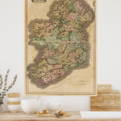 ヴィンテージアイルランドの地図（1831年） ポスター (キッチン)