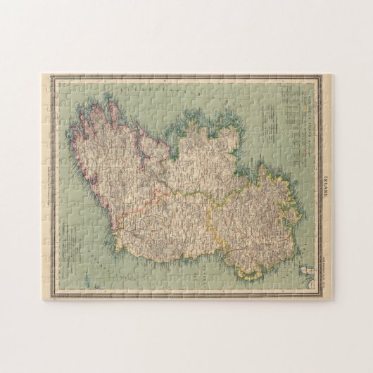 ヴィンテージアイルランドの地図(1888) ジグソーパズル (横)