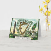 ヴィンテージアイルランドの歴史の象徴セントパトリックの日 カード (黄色い花)