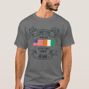 ヴィンテージアイルランドアメリカ国旗USAアイリッシュルーツMy S Tシャツ