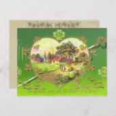 ヴィンテージアイルランドハートセントパトリックの日 ポストカード (正面/裏面)