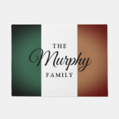 ヴィンテージアイルランド国旗とカスタムの姓 ドアマット (正面)