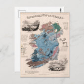 ヴィンテージアイルランド歴史地図の旅行 ポストカード (正面/裏面)