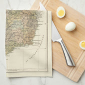 ヴィンテージアイルランド1862キッチンティータオルの地図 キッチンタオル (四つ折り)