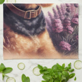 ヴィンテージアイレデールテリア絵画ズ キッチンタオル (折り畳み)