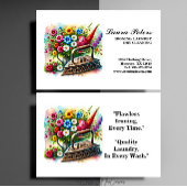 ヴィンテージアイロンフローラアイロン掛け洗濯物乾式洗浄 名刺