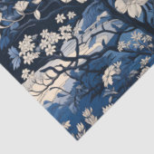 ヴィンテージアインスパイアジアダークブルー&ホワイト花模様 薄葉紙 (詳細)
