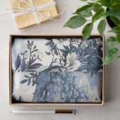 ヴィンテージアインスパイアジアブルー&ホワイト花模様 薄葉紙 (ギフト)