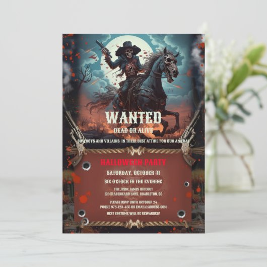 ヴィンテージアウトロースカル&ボーンハローウィンパーティInvite 招待状 (スタンド正面)