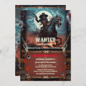 ヴィンテージアウトロースカル&ボーンハローウィンパーティInvite 招待状 (正面/裏面)