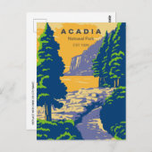 ヴィンテージアカディア国立公園バーハーバーライトハウス ポストカード (正面/裏面)