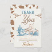 ヴィンテージアガブブルーグリーンカウボーイサンキューカード サンキューカード (正面/裏面)