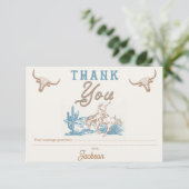 ヴィンテージアガブブルーグリーンカウボーイサンキューカード 招待状 (スタンド正面)