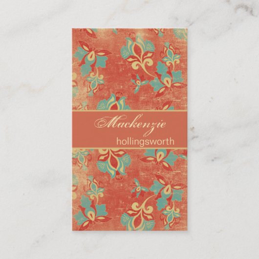 ヴィンテージアクアとタンジェリンフローラ名刺 名刺 (正面)