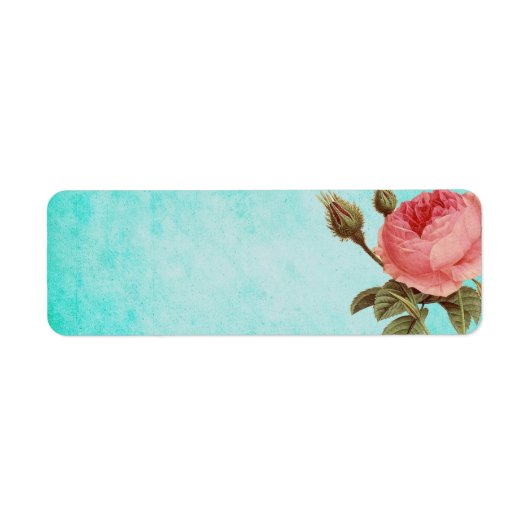 ヴィンテージアクアとバラRSVP ラベル (正面)