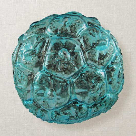 ヴィンテージアクアアートガラスクリスマスオーナメント ラウンドクッション (裏面)