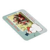 ヴィンテージアクアウィンター雪だるまハッピーホリデーズフォト マグネット (右側)