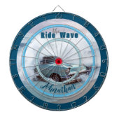 ヴィンテージアクアカーオンビーチ"乗る波"引用文 ダーツボード (正面)