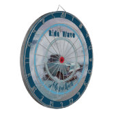 ヴィンテージアクアカーオンビーチ"乗る波"引用文 ダーツボード (正面左)