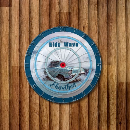 ヴィンテージアクアカーオンビーチ"乗る波"引用文 ダーツボード