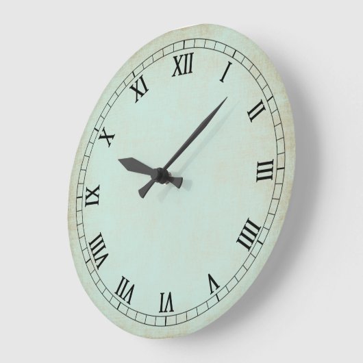 ヴィンテージアクアクリームウォールクロック ラージ壁時計 (傾斜)