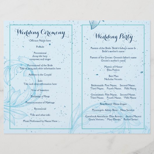 ヴィンテージアクアスクロール葉折り結婚式場 (裏面)