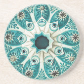 ヴィンテージアクアティール（緑がかった色）マリンチュニケート海の女神 コースター (正面)