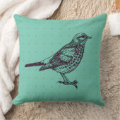 ヴィンテージアクアバードデザインレトロ装飾用クッション クッション (ブランケット)