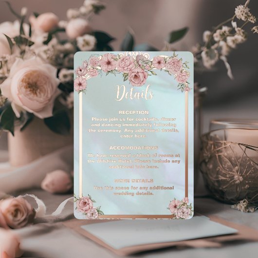 ヴィンテージアクアピオ結婚ニーのホイル筐体カード 箔招待状