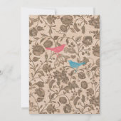 ヴィンテージアクアピンクラブバードパタ結婚ーン 招待状 (裏面)